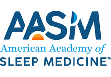 The image features a logo with text that reads 'ASMI' at the top, followed by 'American Academy of Sleep Medicine' beneath it. The logo includes an emblem that resembles a stylized eye within a circle, and there are additional texts such as 'Sleep Medicine' and the American Academy's website URL, which is not fully visible in this description.